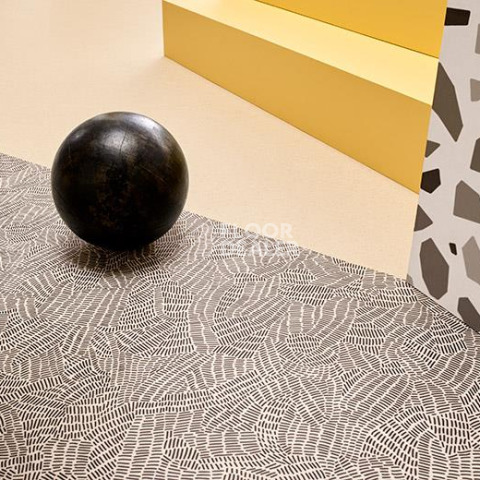 Forbo Modul'up Compact Graphic 409UP43C black & white doodle фото 2 | FLOORDEALER